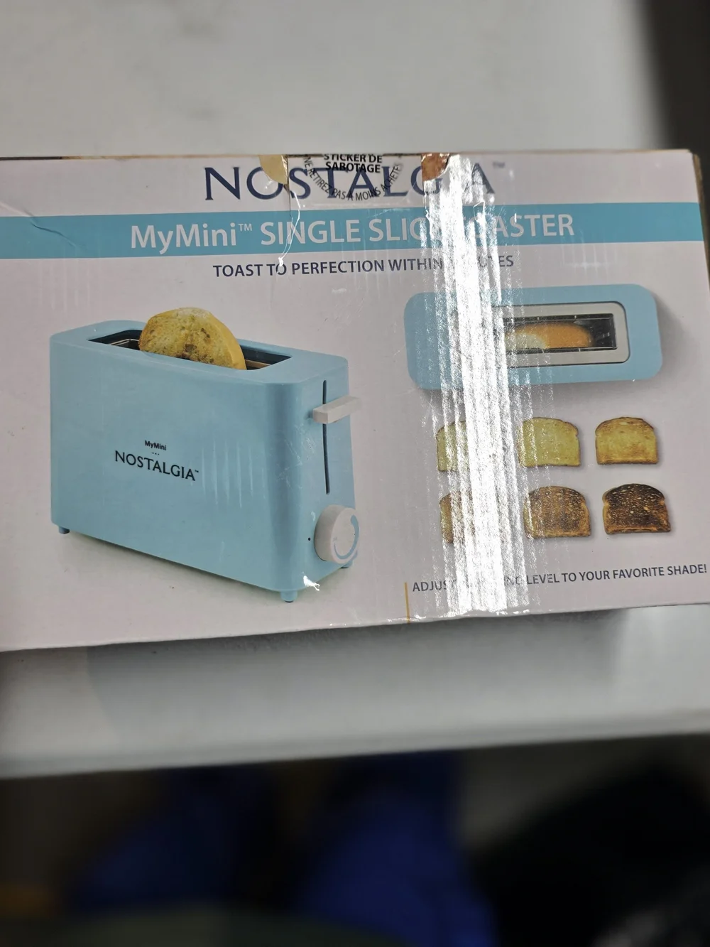 Nostalgia MyMini Single Slice Toaster in Light Blue
